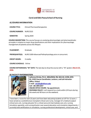 NURS 5310 Clinical Pharmacotherapeutics Syllabus-Spring 2026.pdf